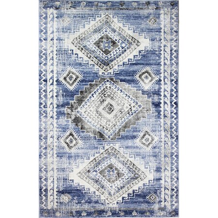 Bashian 2 ft. 6 in. x 8 ft. Sierra Collection Transitional Polpropylene Power Loom Area Rug, Light Blue S231-LBL-2.6X8-SE1008